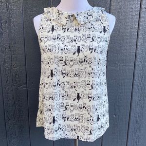MODCLOTH Jessy B Cat Blouse